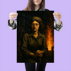 Simone Weil in factory shadows and flame poster 3