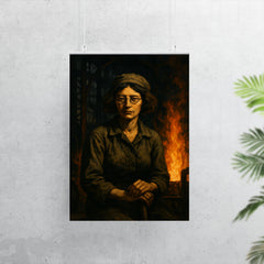 Simone Weil in factory shadows and flame poster 7