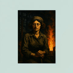 Simone Weil in factory shadows and flame poster 8