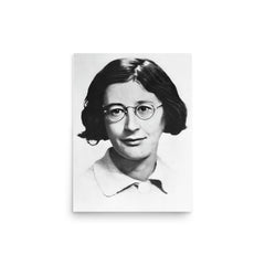 Simone Weil poster on a plain backdrop in size 12"x16".