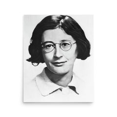 Simone Weil poster on a plain backdrop in size 16"x20".