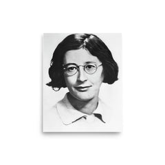 Simone Weil poster on a plain backdrop in size 8"x10".