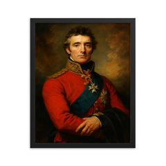 Sir Arthur Wellesley 1st Duke of Wellington framed print on a plain backdrop in size 16"x20".