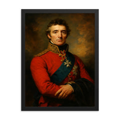 Sir Arthur Wellesley 1st Duke of Wellington framed print on a plain backdrop in size 18"x24".
