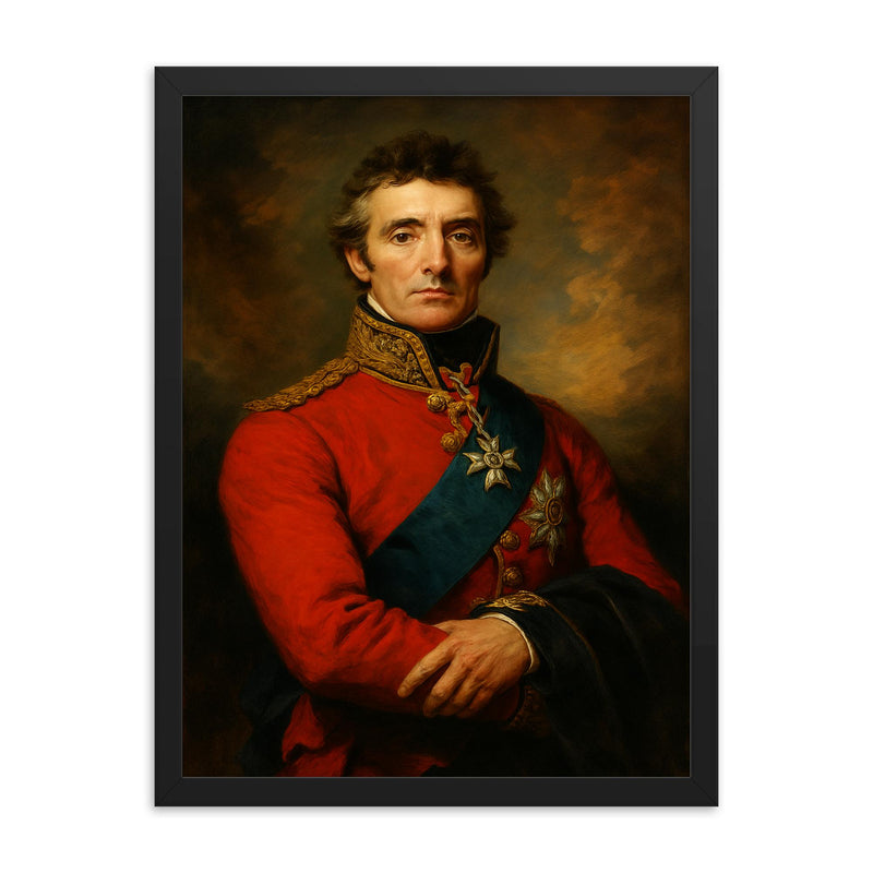 Sir Arthur Wellesley 1st Duke of Wellington framed print on a plain backdrop in size 18