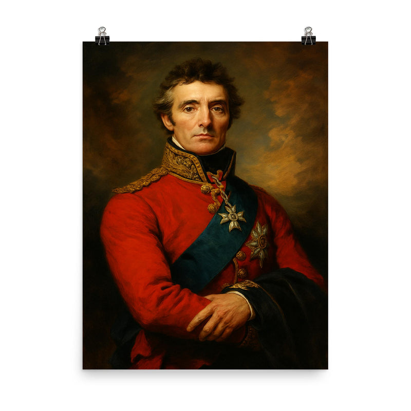 Sir Arthur Wellesley 1st Duke of Wellington poster on a plain backdrop in size 8