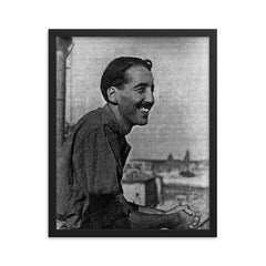 Sir Christopher Lee framed print on a plain backdrop in size 16"x20".