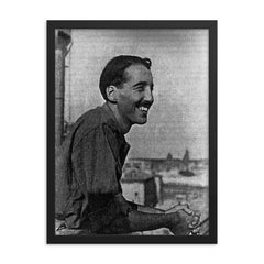 Sir Christopher Lee framed print on a plain backdrop in size 18"x24".