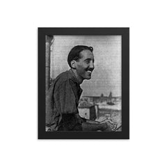 Sir Christopher Lee framed print on a plain backdrop in size 8"x10".