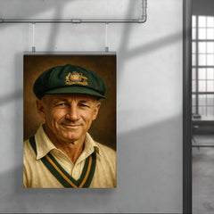 Sir Donald Bradman portrait poster 4