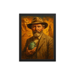 Sir Flinders Petrie framed print on a plain backdrop in size 12"x16".