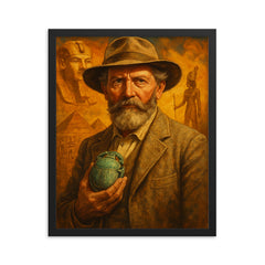 Sir Flinders Petrie framed print on a plain backdrop in size 16"x20".