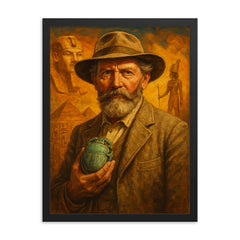 Sir Flinders Petrie framed print on a plain backdrop in size 18"x24".