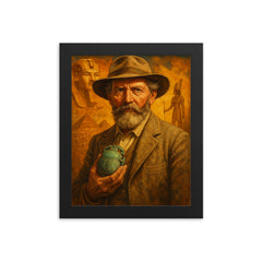 Sir Flinders Petrie framed print on a plain backdrop in size 8"x10".