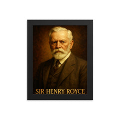 Sir Henry Royce framed print on a plain backdrop in size 8"x10".