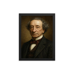 Sir John A Macdonald portrait framed print on a plain backdrop in size 12"x16".