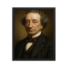 Sir John A Macdonald portrait framed print on a plain backdrop in size 16"x20".