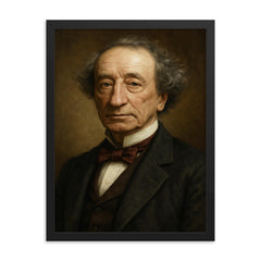 Sir John A Macdonald portrait framed print on a plain backdrop in size 18"x24".