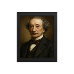 Sir John A Macdonald portrait framed print on a plain backdrop in size 8"x10".