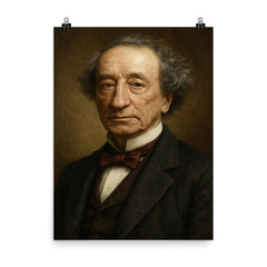 Sir John A Macdonald portrait poster on a plain backdrop in size 8"x10".