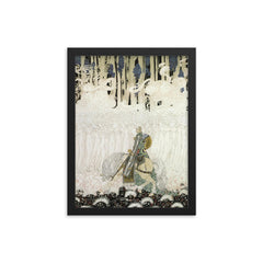 Sir Olaf and the Underworld by Kay Nielsen framed print on a plain backdrop in size 12"x16".
