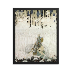 Sir Olaf and the Underworld by Kay Nielsen framed print on a plain backdrop in size 16"x20".