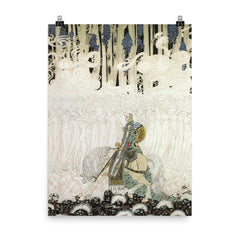 Sir Olaf and the Underworld by Kay Nielsen poster on a plain backdrop in size 8"x10".
