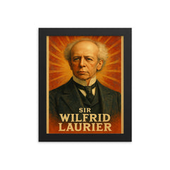 Sir Wilfrid Laurier framed print on a plain backdrop in size 8"x10".