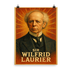 Sir Wilfrid Laurier poster on a plain backdrop in size 8"x10".