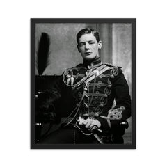 Sir Winston Churchill, 1895, Age 20 framed print on a plain backdrop in size 16"x20".