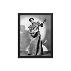 Sister Rosetta Tharpe framed print on a plain backdrop in size 12"x16".