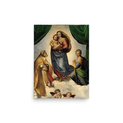 Sistine Madonna by Raphael poster on a plain backdrop in size 12"x16".