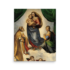 Sistine Madonna by Raphael poster on a plain backdrop in size 16"x20".