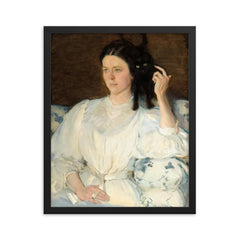 Sita and Sarita by Cecilia Beaux, c. 1921 framed print on a plain backdrop in size 16"x20".