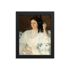 Sita and Sarita by Cecilia Beaux, c. 1921 framed print on a plain backdrop in size 8"x10".