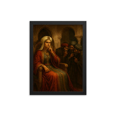Sitt al Mulk in Fatimid palace intrigue framed print on a plain backdrop in size 12"x16".