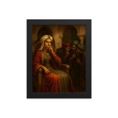 Sitt al Mulk in Fatimid palace intrigue framed print on a plain backdrop in size 8"x10".