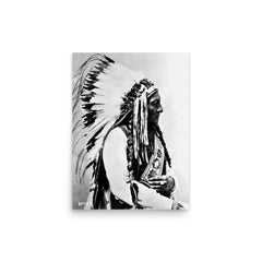 Sitting Bull poster on a plain backdrop in size 12"x16".