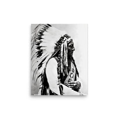 Sitting Bull poster on a plain backdrop in size 8"x10".