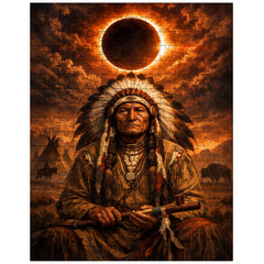 Sitting Bull under eclipse sky jigsaw puzzle