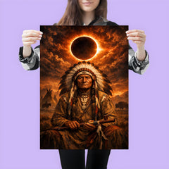 Sitting Bull under eclipse sky poster 3