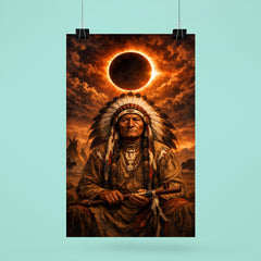 Sitting Bull under eclipse sky poster 6