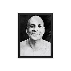 Sivananda Saraswati framed print on a plain backdrop in size 12"x16".