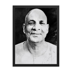 Sivananda Saraswati framed print on a plain backdrop in size 18"x24".