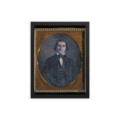 Sixth Plate Daguerreotype of a Man by Unknown Maker framed print on a plain backdrop in size 12"x16".