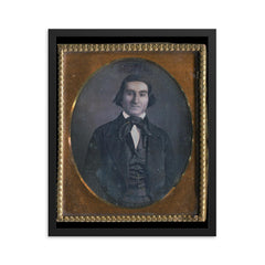Sixth Plate Daguerreotype of a Man by Unknown Maker framed print on a plain backdrop in size 16"x20".