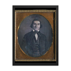 Sixth Plate Daguerreotype of a Man by Unknown Maker framed print on a plain backdrop in size 18"x24".