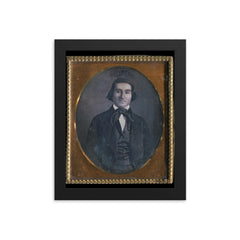 Sixth Plate Daguerreotype of a Man by Unknown Maker framed print on a plain backdrop in size 8"x10".