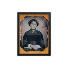 Sixth Plate Daguerreotype of a Woman by Unknown Maker framed print on a plain backdrop in size 12"x16".