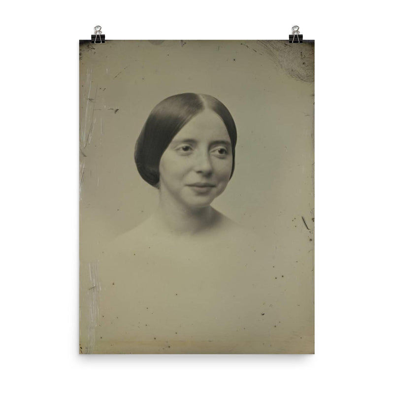 Sixth-Plate Daguerreotype of an Unidentified Woman by Southworth and Hawes, c. 1850 poster on a plain backdrop in size 8